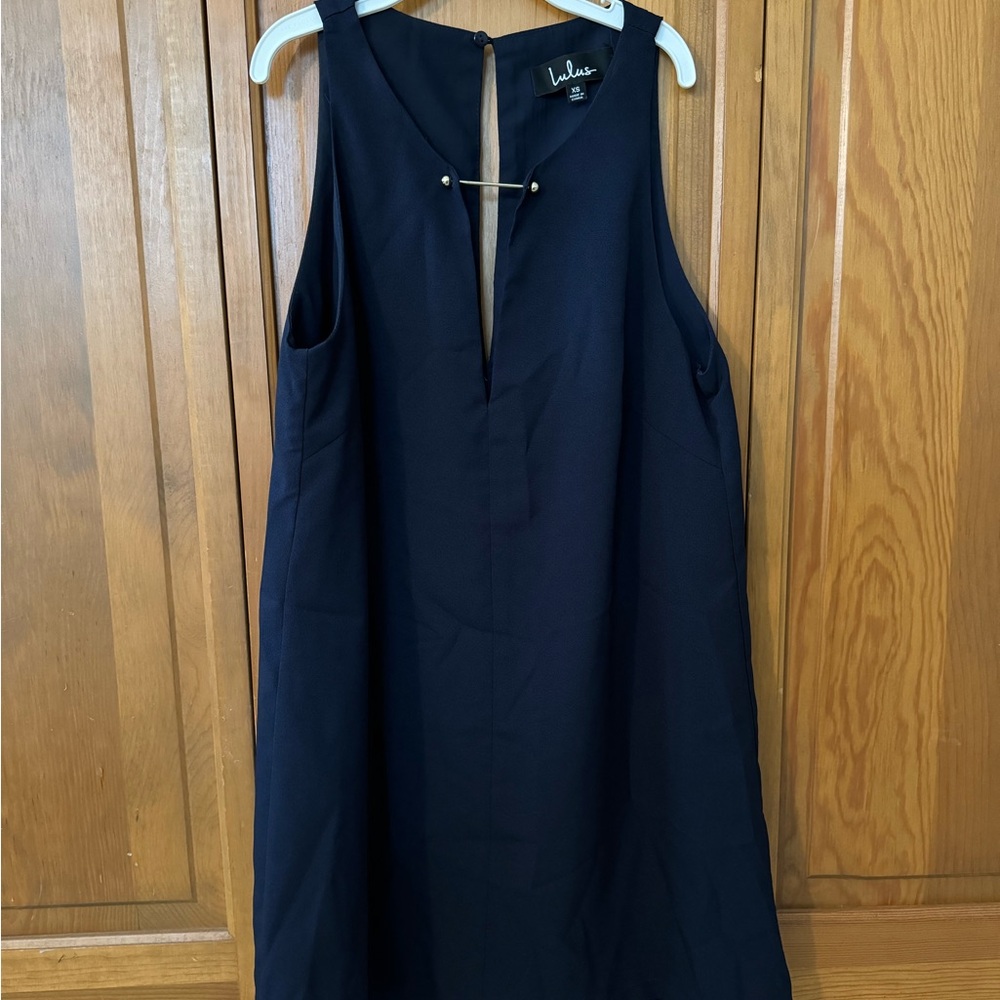Lulu's Midnight Blue Backless Dress